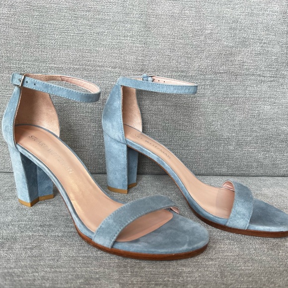 Stuart Weitzman Shoes - Stuart Weitzman Light Blue Suede Heels